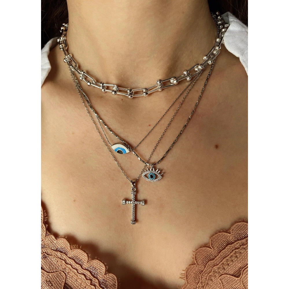 Silver Elena Göz Kolye