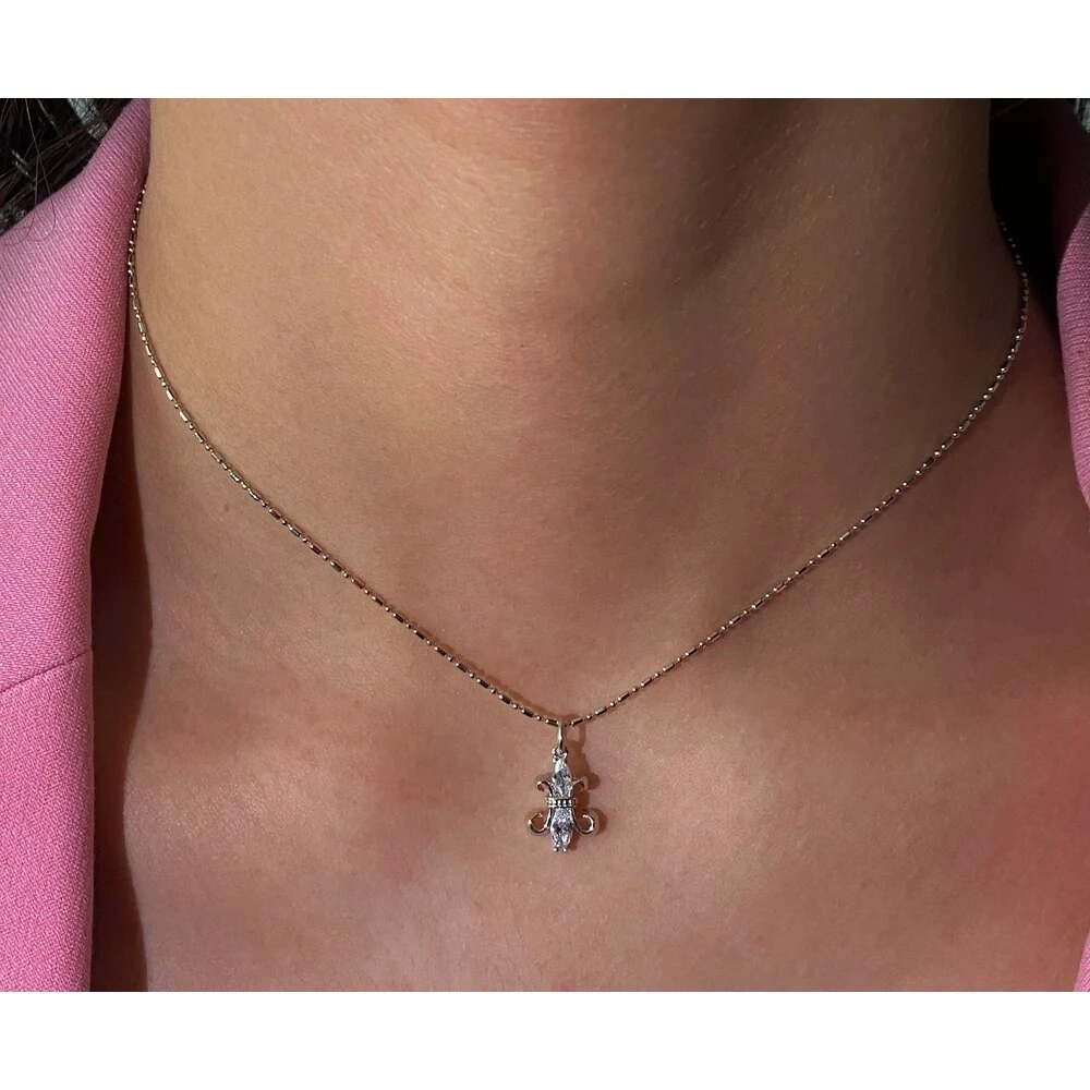 Silver Fransız Zambaklı Choker