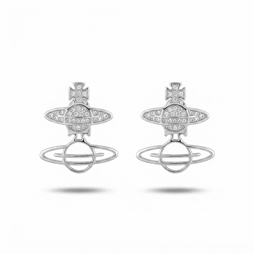 Silver Gezegen Küpe