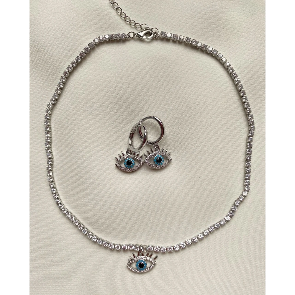 Silver Göz Detaylı Su Yolu Set