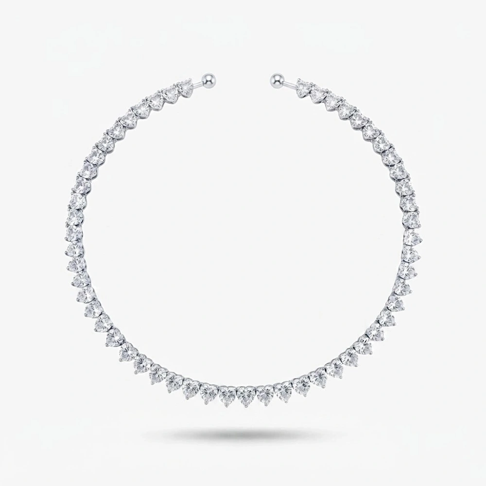 Silver Kalp Detay Choker