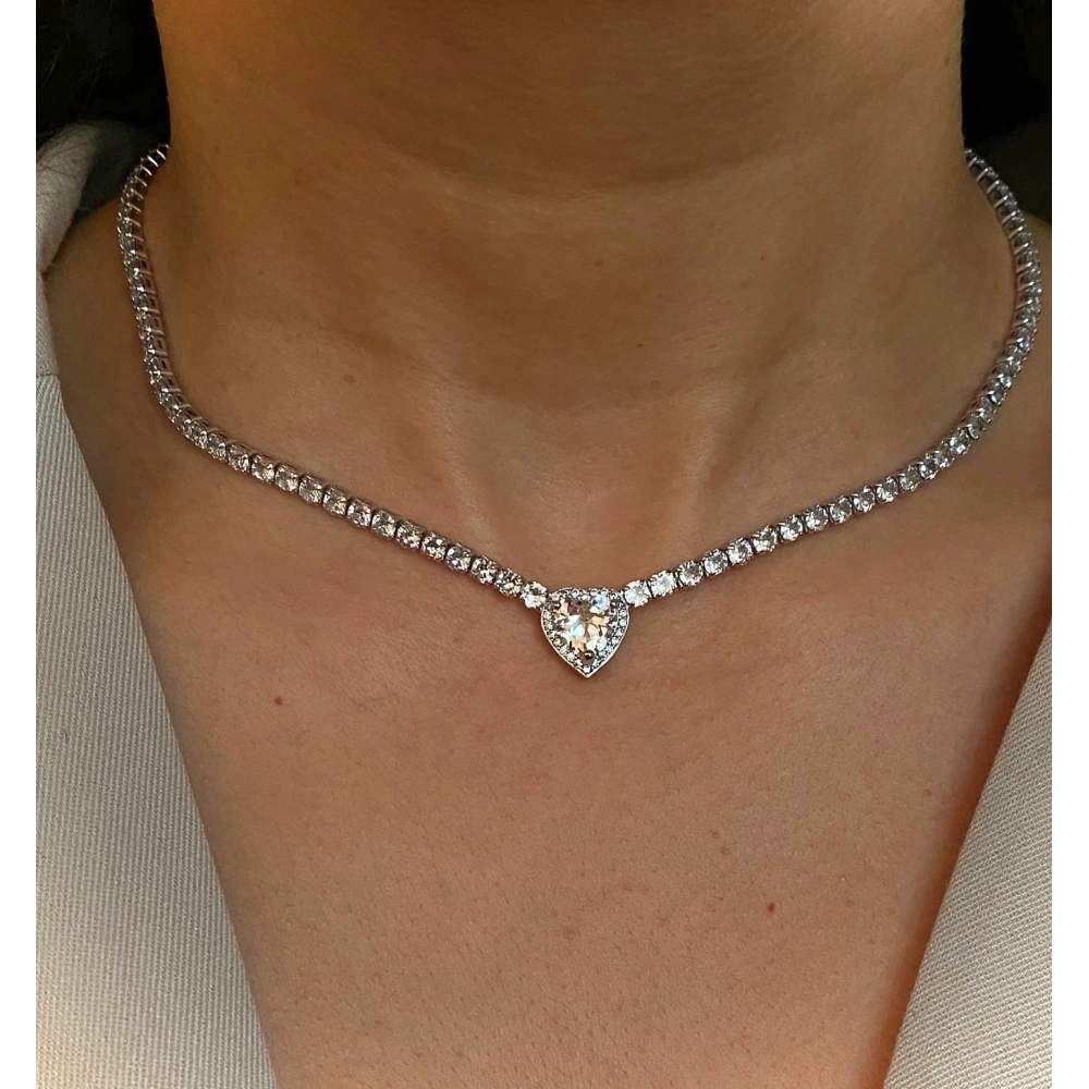 Silver Kalpli Su Yolu Choker   Kolye