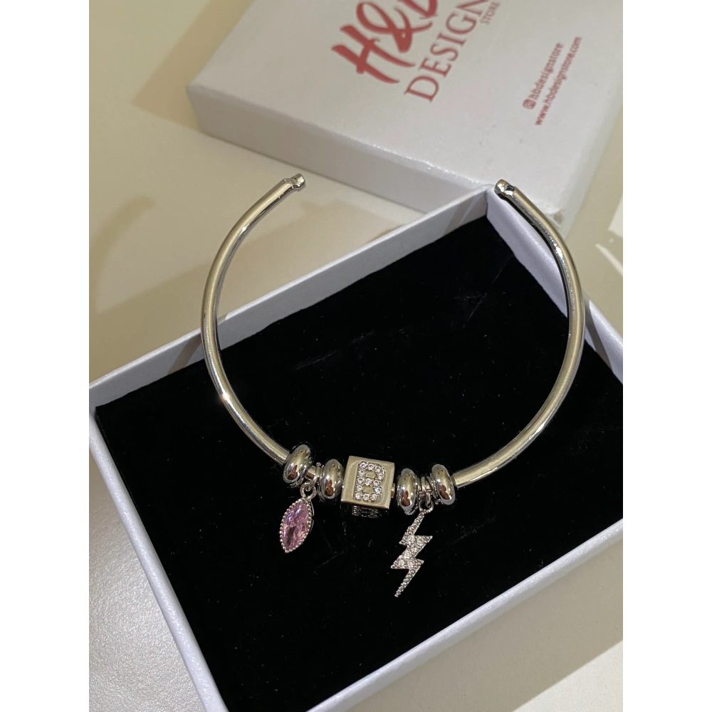 Silver Küp Harf Bileklik