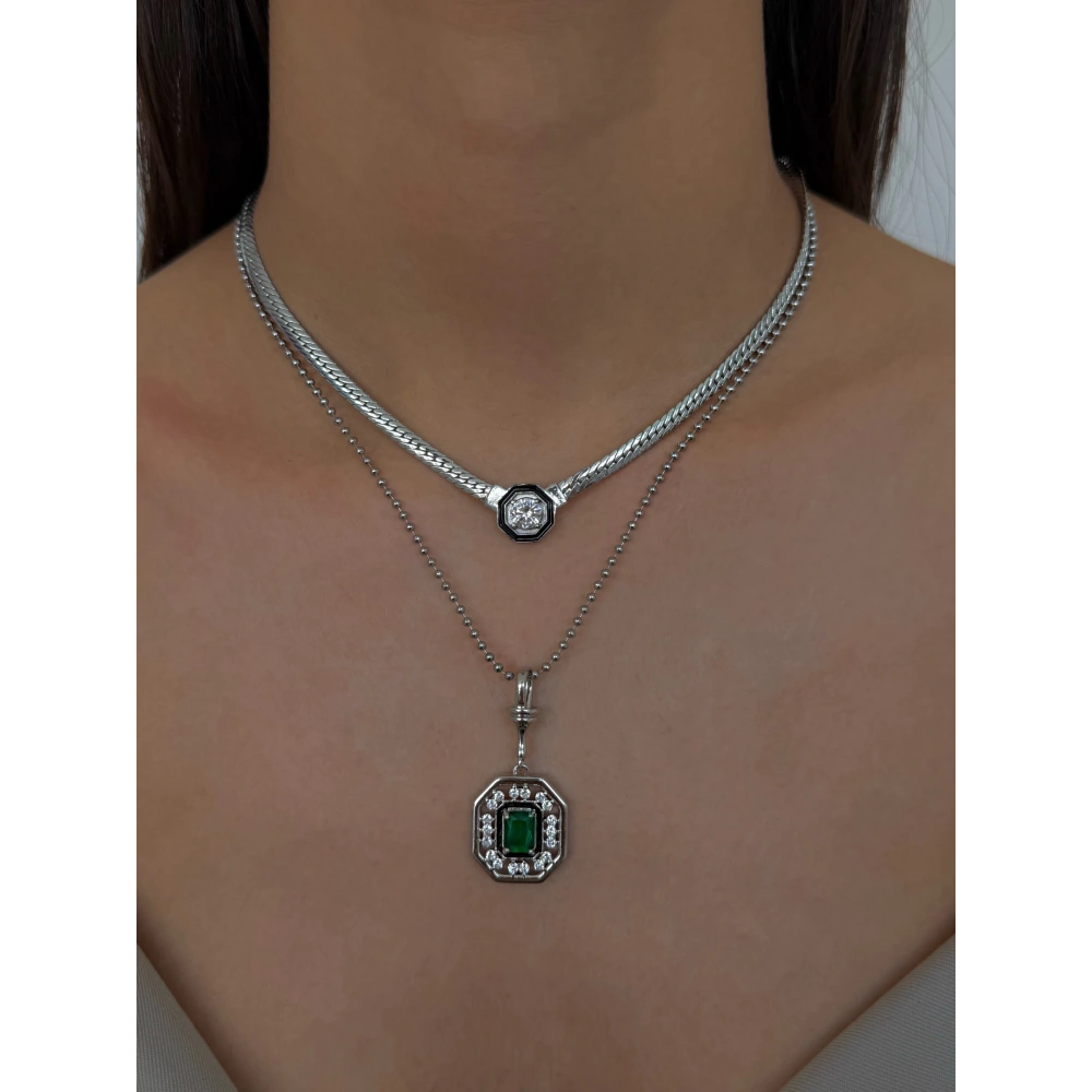 Silver Leyla Balıksırtı Kolye