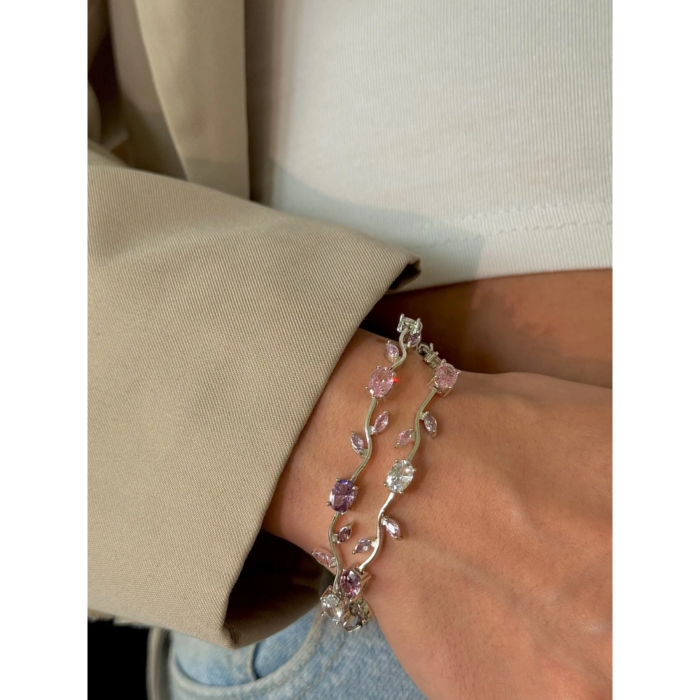 Silver Lila Detay Bileklik