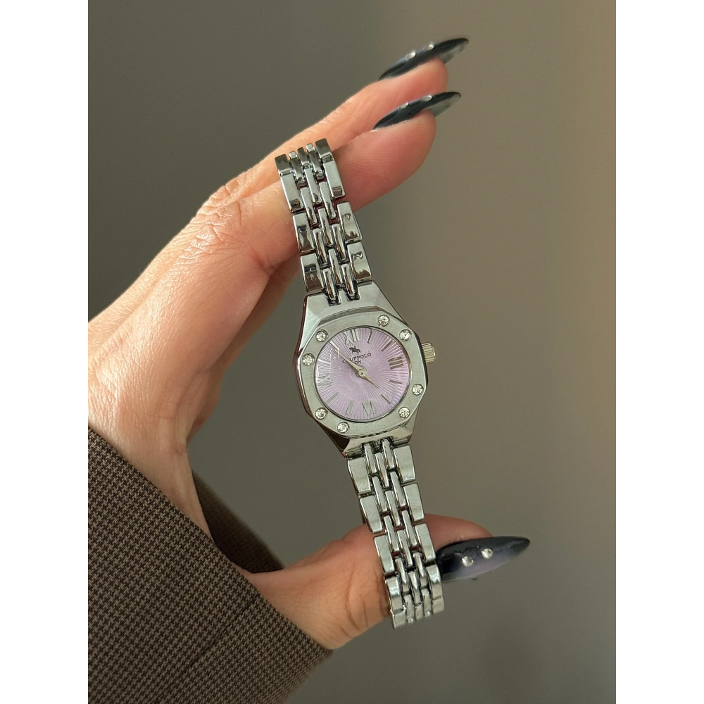 Silver Lila Kol Saati