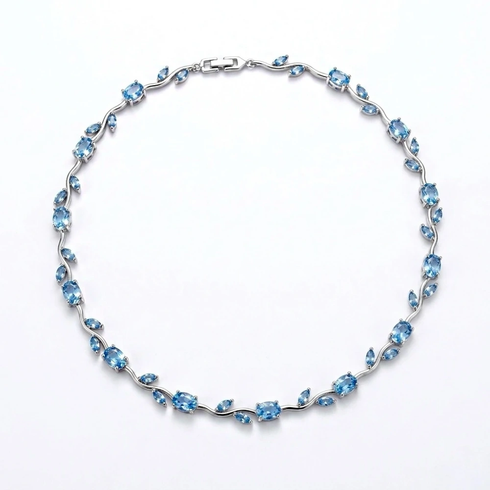 Silver Mavi Tulip Kolye