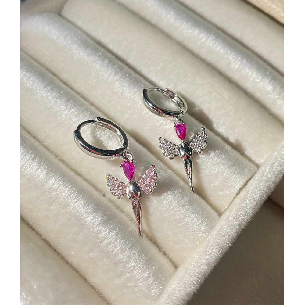 Silver Melek Kanatlı Küpe