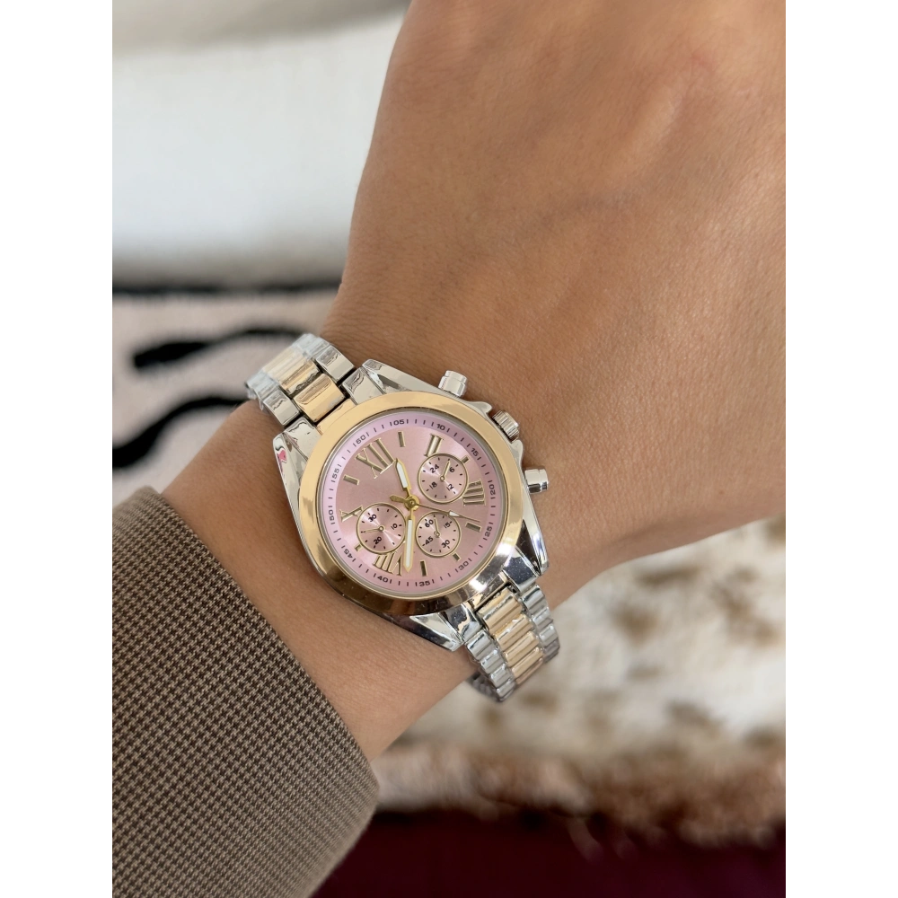 Silver Pembe Kadran Kol Saati