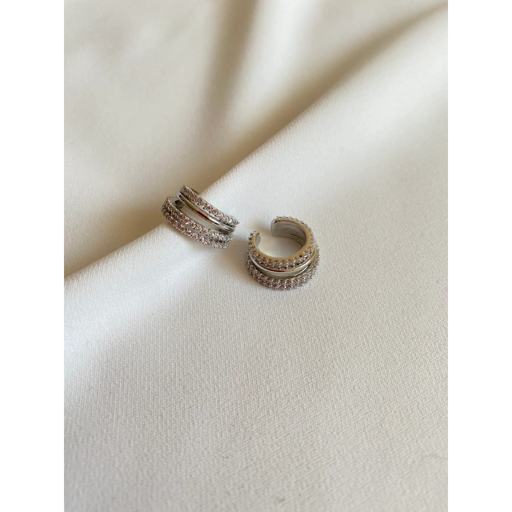 Silver Taşlı Earcuff