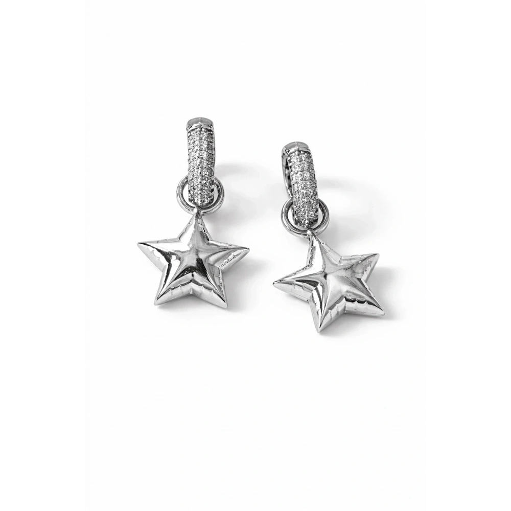 Silver Taşlı Yıldız Küpe