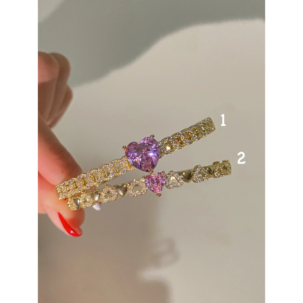 Swarovski Kalpli Kelepçe Bileklik