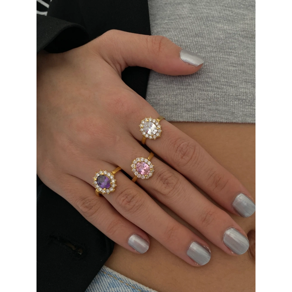 Swarovski Taşlı Oval Yüzük