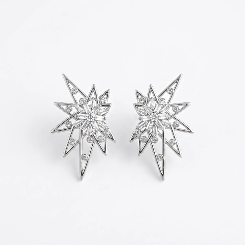 Tasarım Silver Kutup Yıldızı Küpe