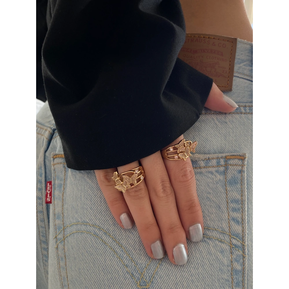 Taşlı Kelebek Yüzük