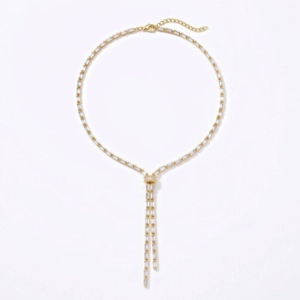 Vip Baget Taşlı Y Kolye