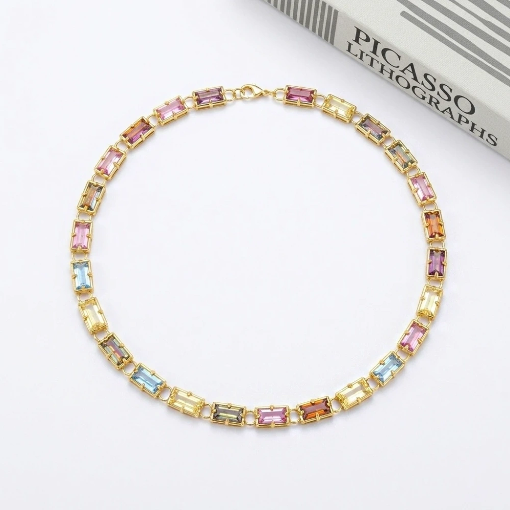 Vip Kristal Baget Taşlı Kolye