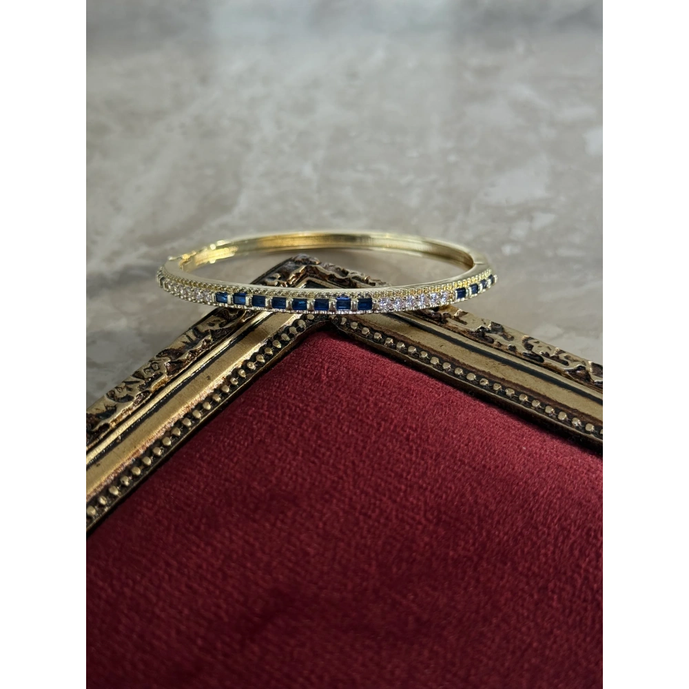 Vip Lacivert Baget Taşlı Bileklik