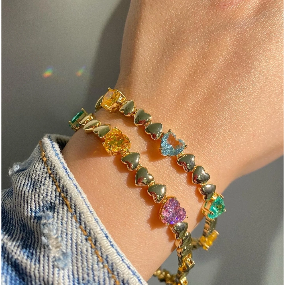 Vip Renkli Kalpli Bileklik