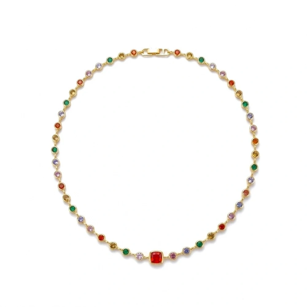 Vip Renkli Taşlı Kuyum Kolye