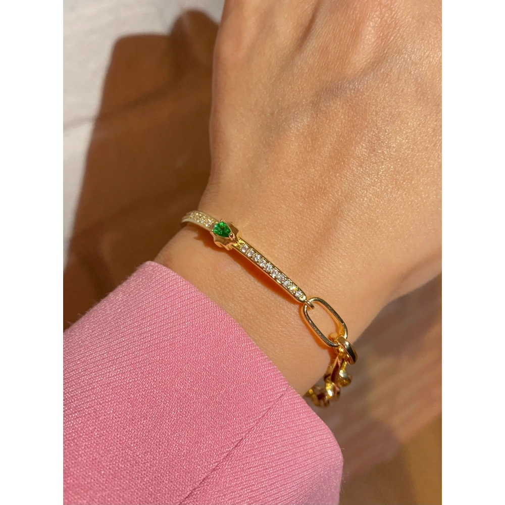 Vip Yeşil Taşlı Bileklik