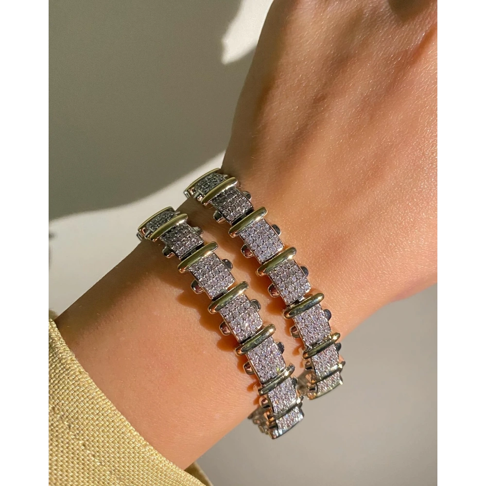 Vip Zirkon Taşlı Hasır Bileklik