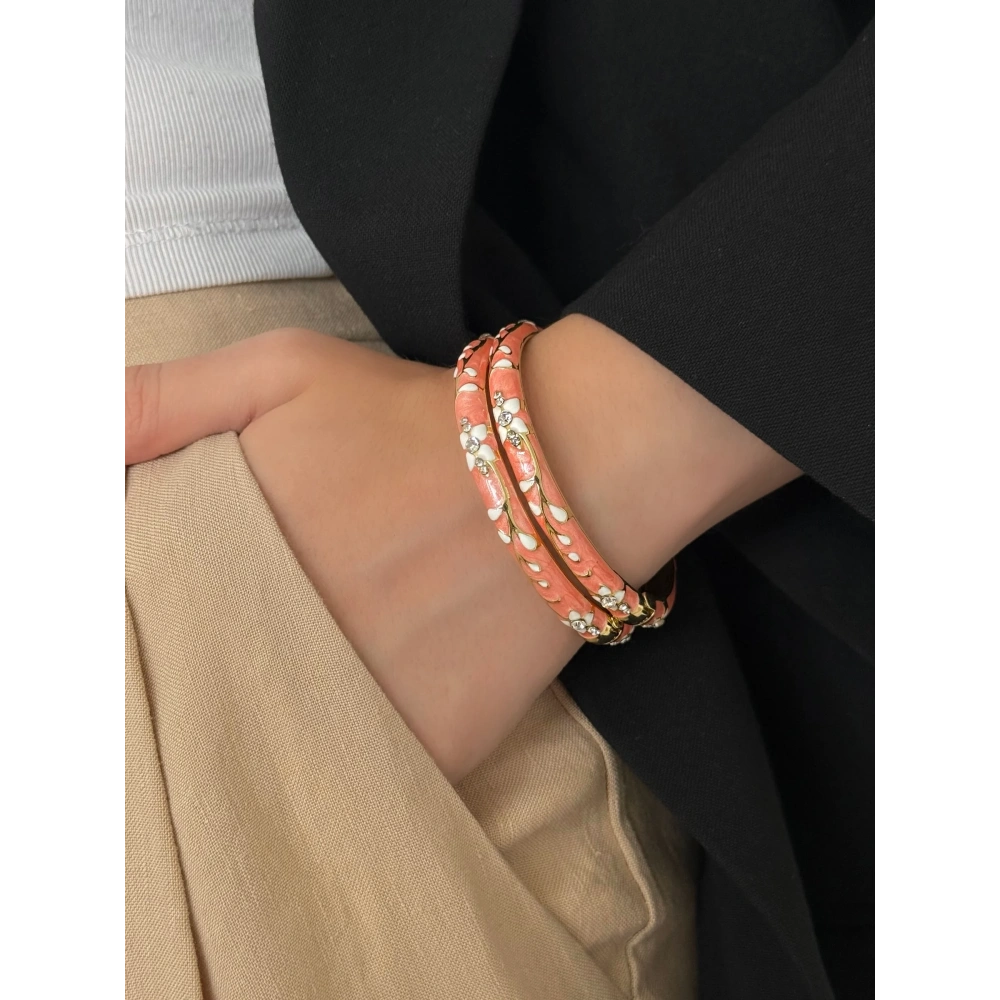 Yavruağzı Mineli Kelepçe Bileklik