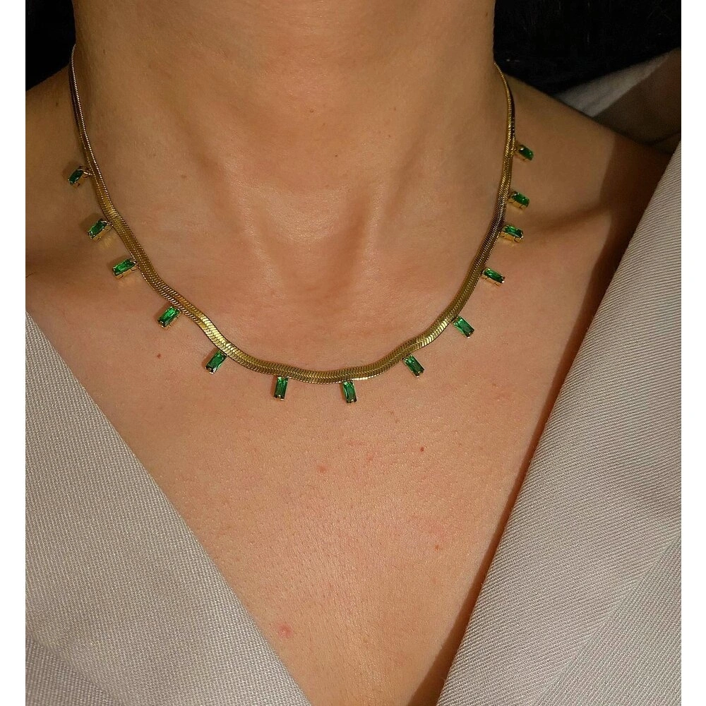 Yeşil Baget Taşlı Kolye