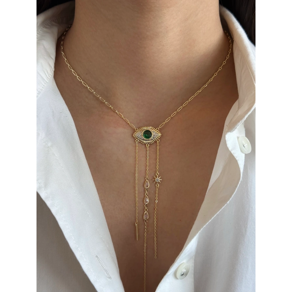 Yeşil Göz Detaylı Kolye