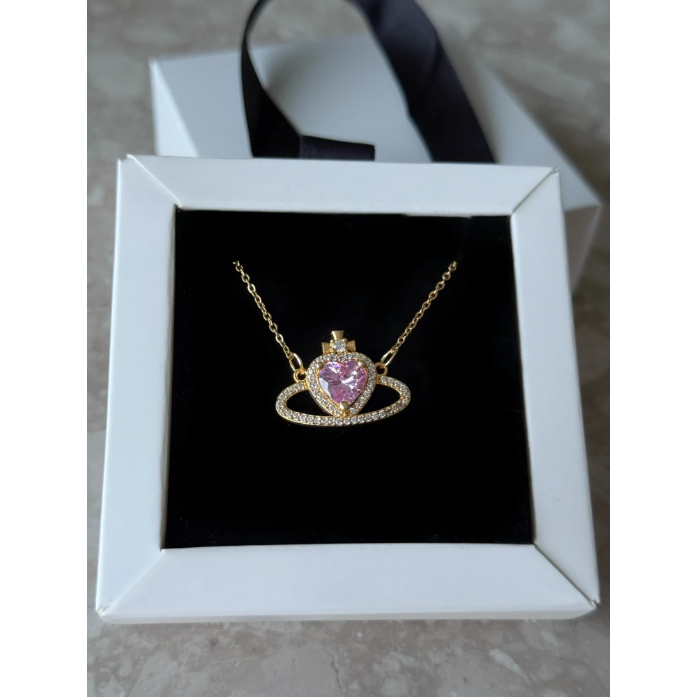 Zirkon Taşlı Gezegen Kolye