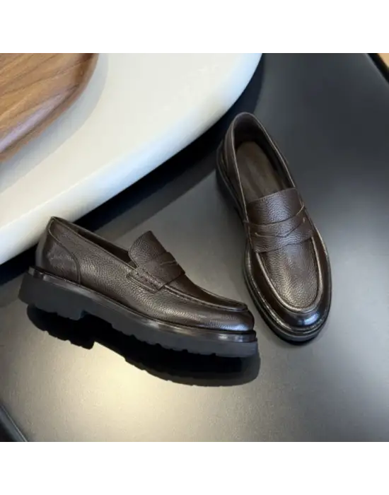 Kahve Hakiki Deri Loafer – EVA Taban Erkek Ayakkabı