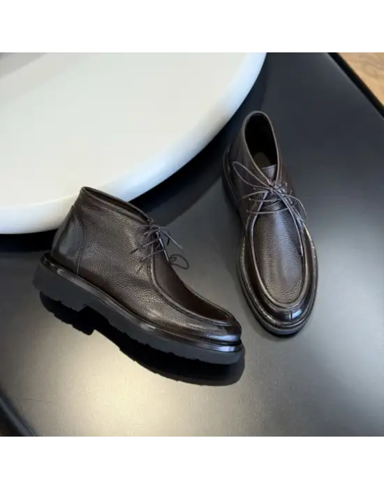 Kahve Floter Deri Erkek Bot – Hafif Eva Taban