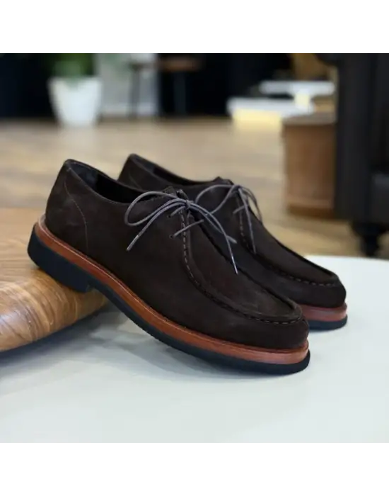 Erkek Siyah Süet El Dikişli Casual Ayakkabı – Leon Model