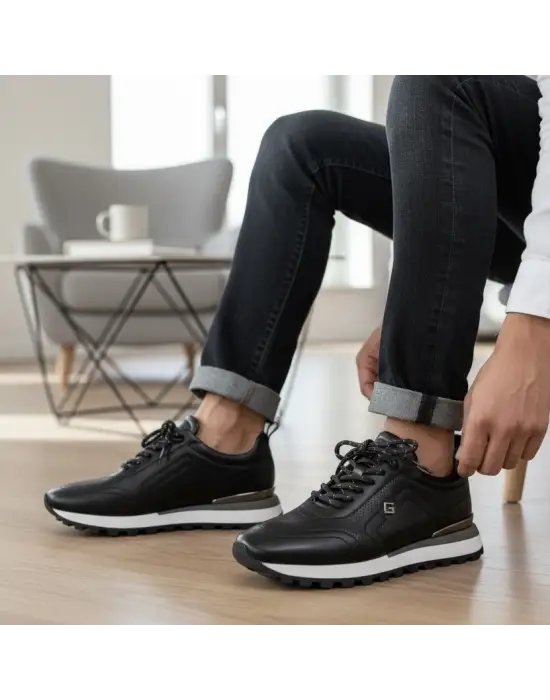 Hakiki Deri Siyah Erkek spor