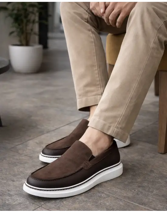 Kahve nubuk hakiki deri eva taban 1145