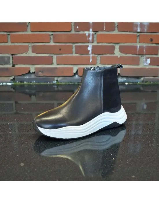 Siyah Hakiki Deri EVA Taban Bot