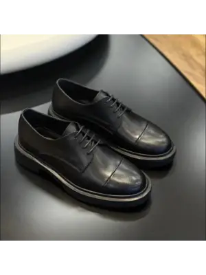 Siyah Hakiki Deri Erkek Ayakkabı – EVA Taban – Rahat & Şık