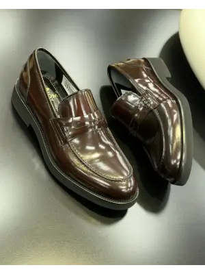 Bordo Deri Erkek Ayakkabı