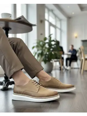 Kum nubuk deri erkek ayakkabı