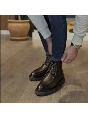 Erkek Deri Günlük Bot – Occi Shoes – Kahverengi – Comfort Taban