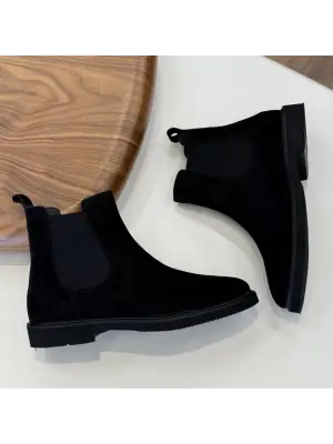 Erkek Siyah Süet Chelsea Bot – Modern Şık Model