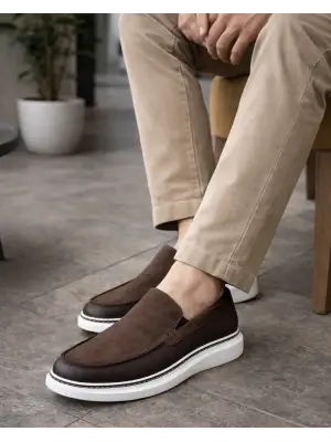 Kahve nubuk hakiki deri eva taban 1145