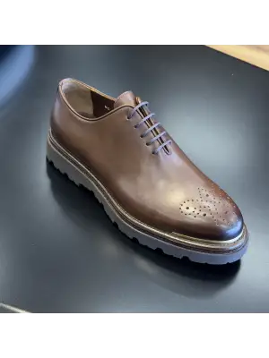 Kahverengi Hakiki Deri Klasik Erkek Ayakkabı – Eva Taban