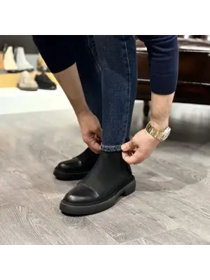 Siyah Deri & Nubuk Chelsea Erkek Bot – EVA Taban