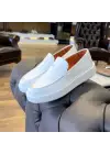 Beyaz Hakiki Deri Erkek Loafer – EVA Taban