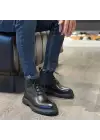 Siyah Hakiki Deri Eva Taban Erkek Bot