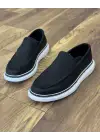 Siyah nubuk hakiki deri loafer 1144
