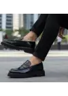 Erkek Siyah Açma Deri Hakiki Deri Loafer – EVA Taban – Nero Model