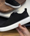 Siyah Nubuk Deri Erkek Sneaker – Beyaz Eva Taban