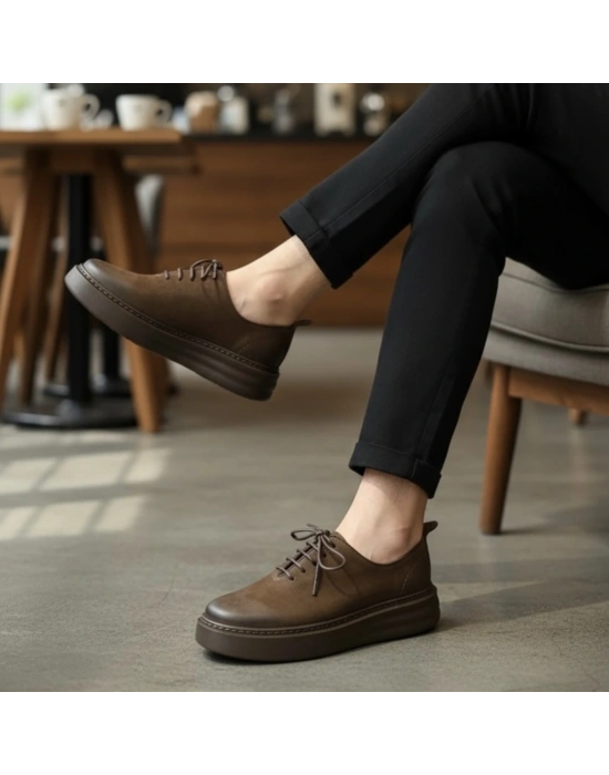 Kahve Nubuk Hakiki Deri EVA Taban Erkek Ayakkabı